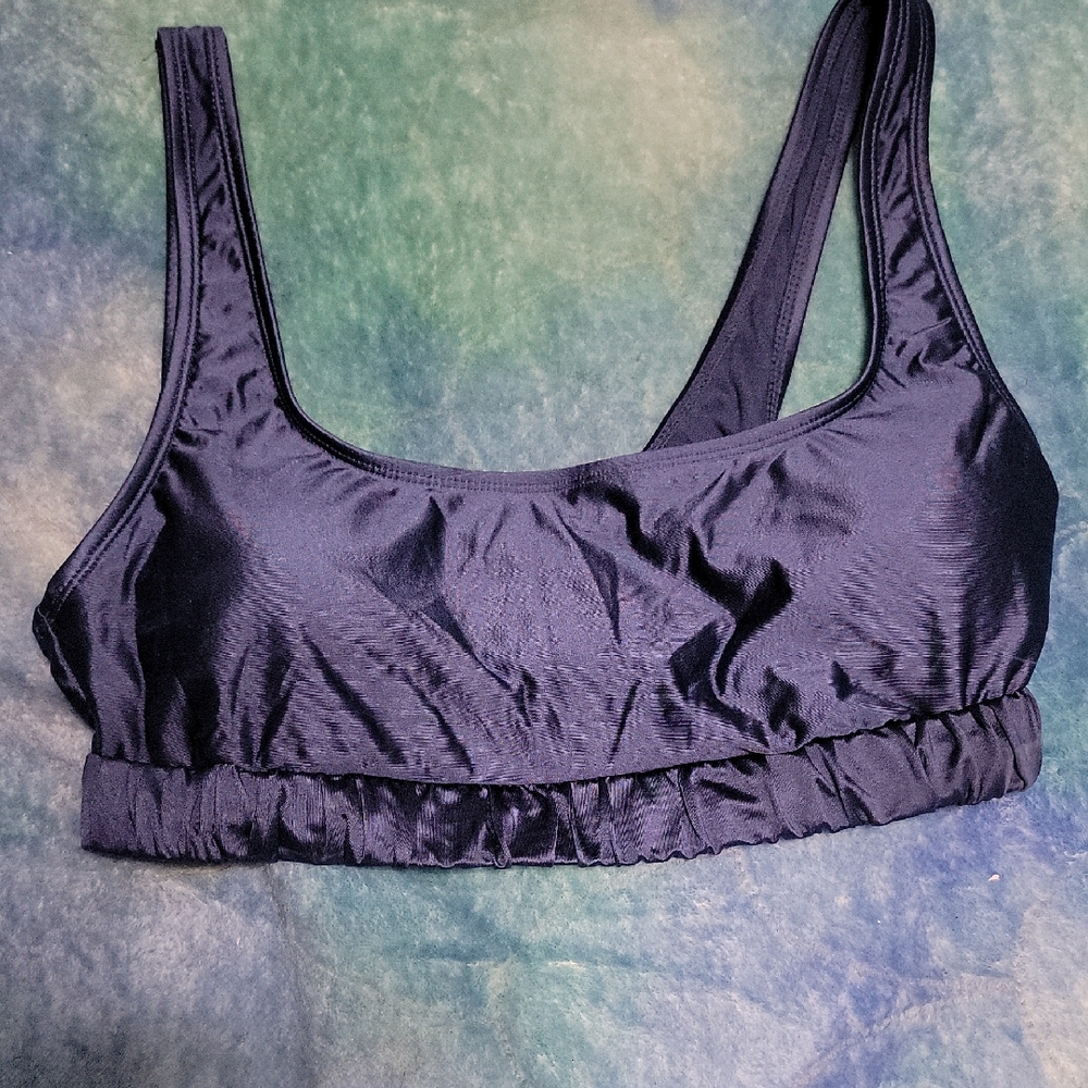 No Boundaries Black Satin Sports Bra